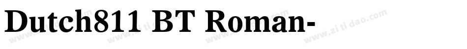 Dutch811 BT Roman字体转换